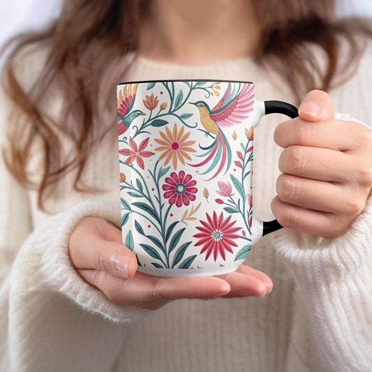 Floral Hummingbird Mug Colorful Coffee Tea Product Type