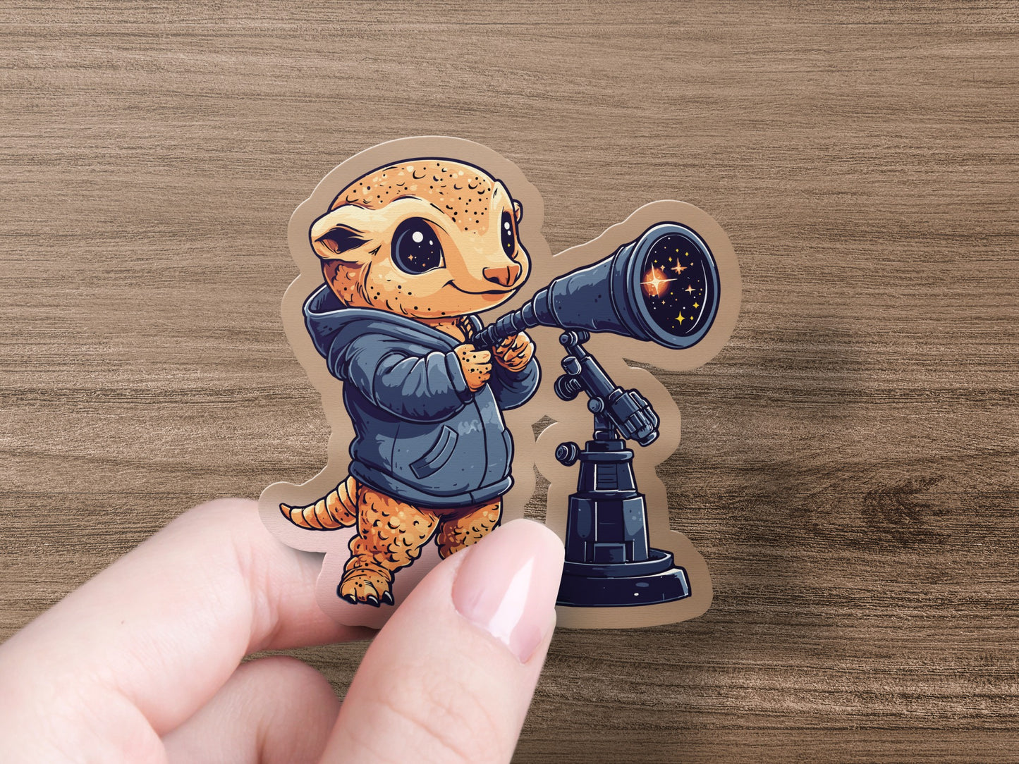 Adorable Creature with Telescope Sticker product