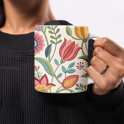 Floral Pattern Mug Vibrant Botanical Print product