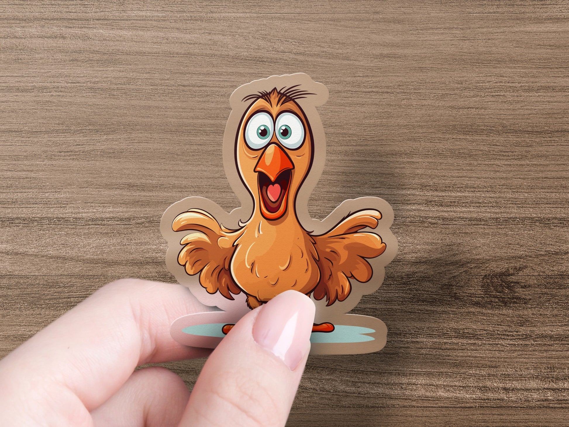 Excited Cartoon Bird Sticker Colorful Decorative product type