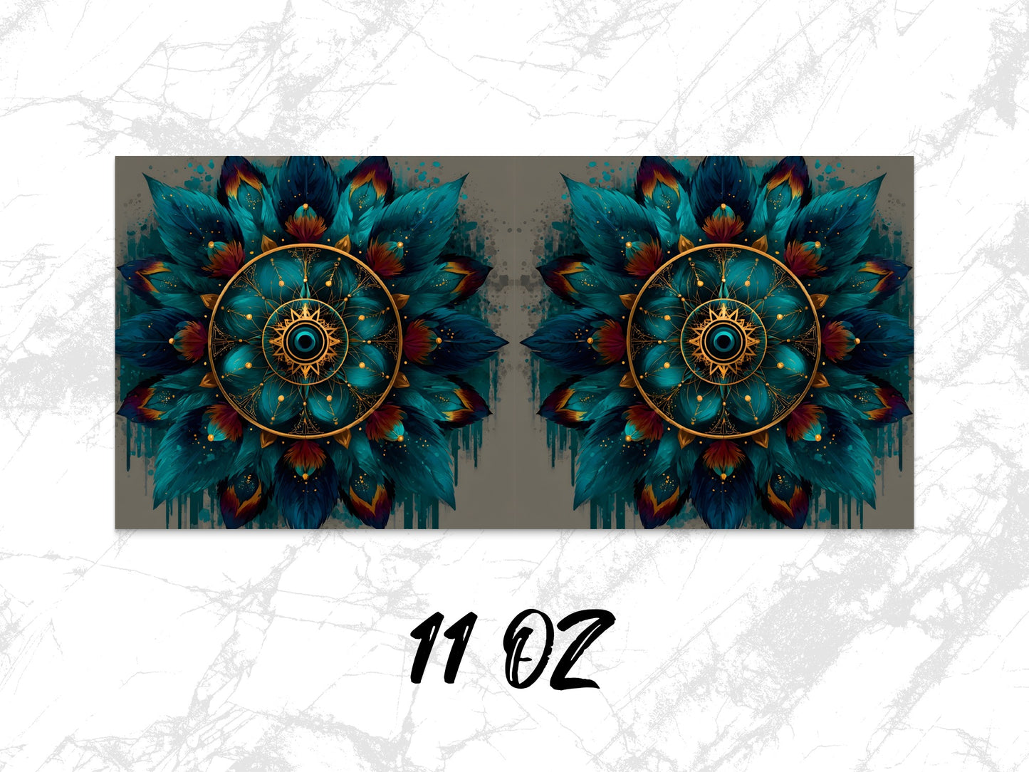 Abstract Blue and Gold Mandala Wall Art, Modern Home Decor, 11 Oz Canvas Print, Vibrant Wall Hanging