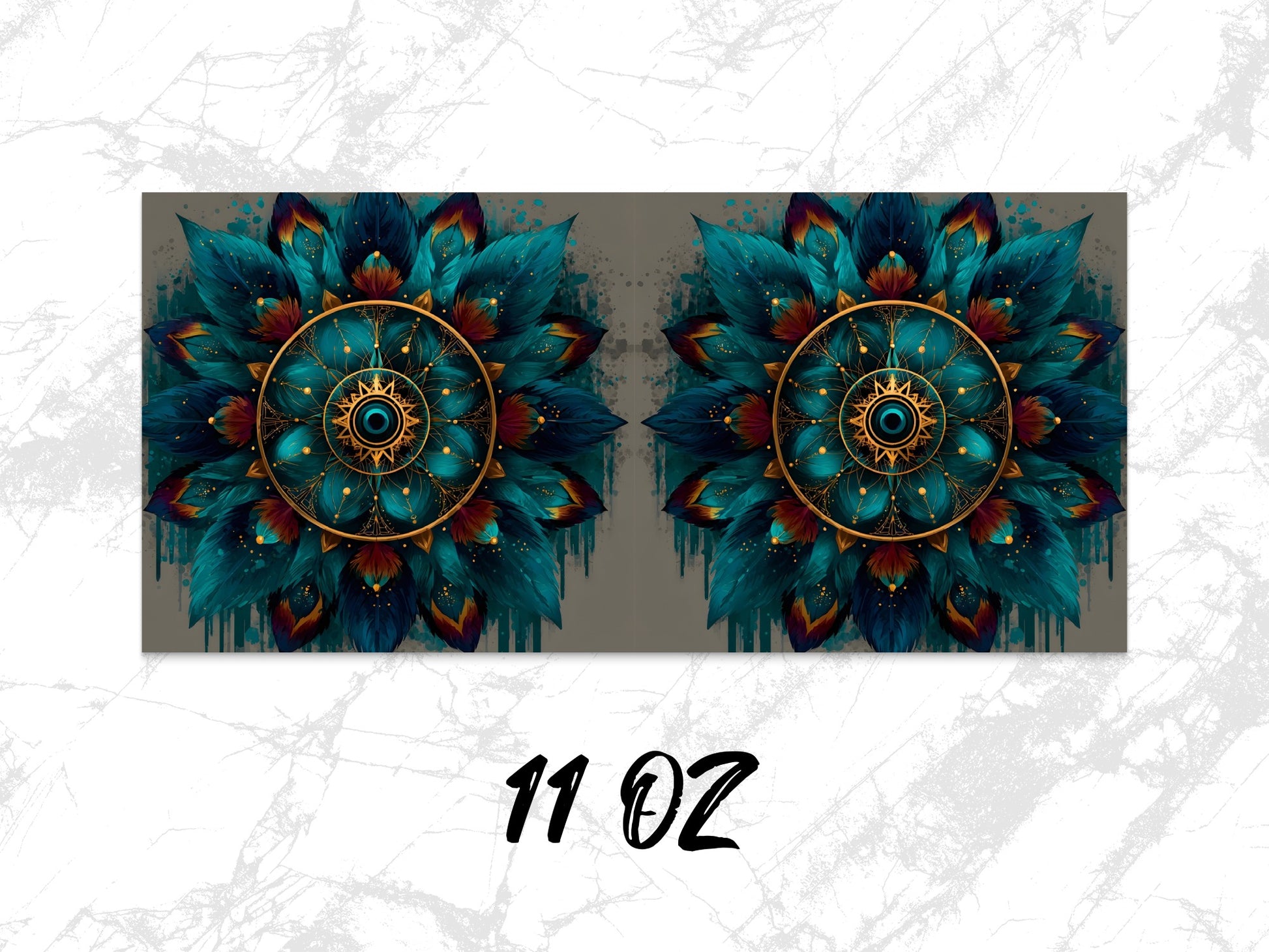 Abstract Blue and Gold Mandala Wall Art, Modern Home Decor, 11 Oz Canvas Print, Vibrant Wall Hanging