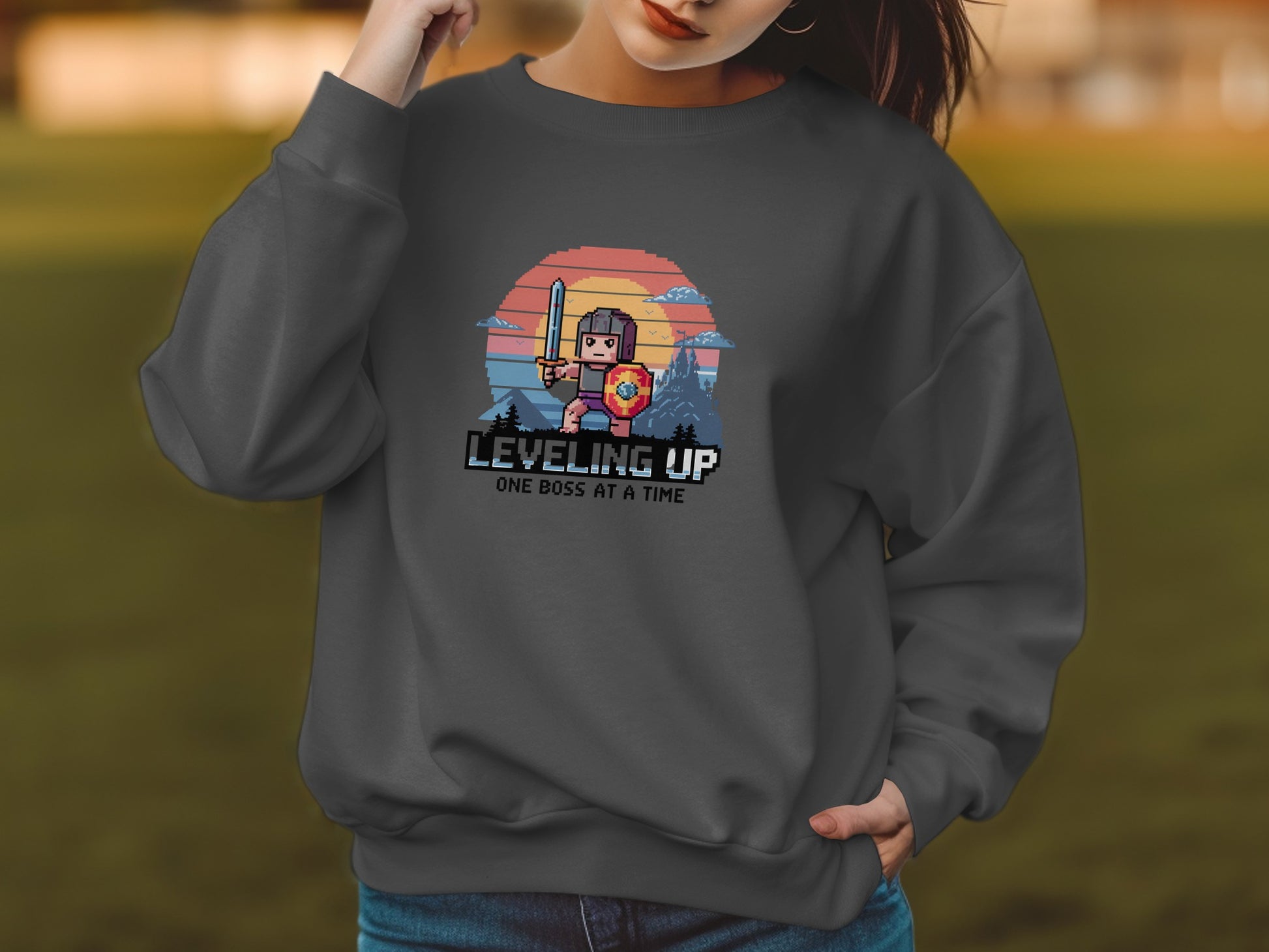 Leveling Up One Boss At A Time Graphic Sweatshirt Product