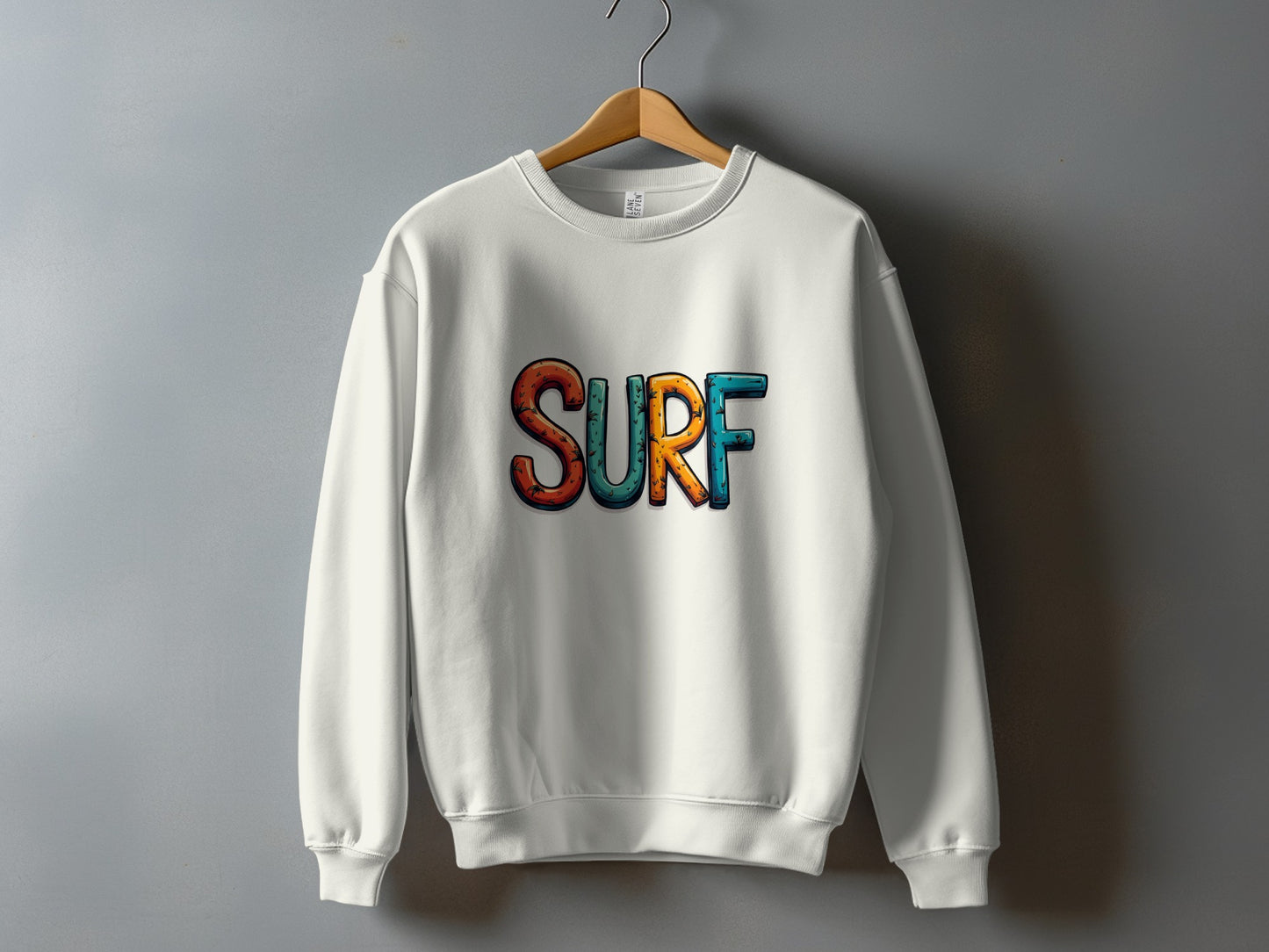 Colorful Surf Printed White Sweatshirt product type