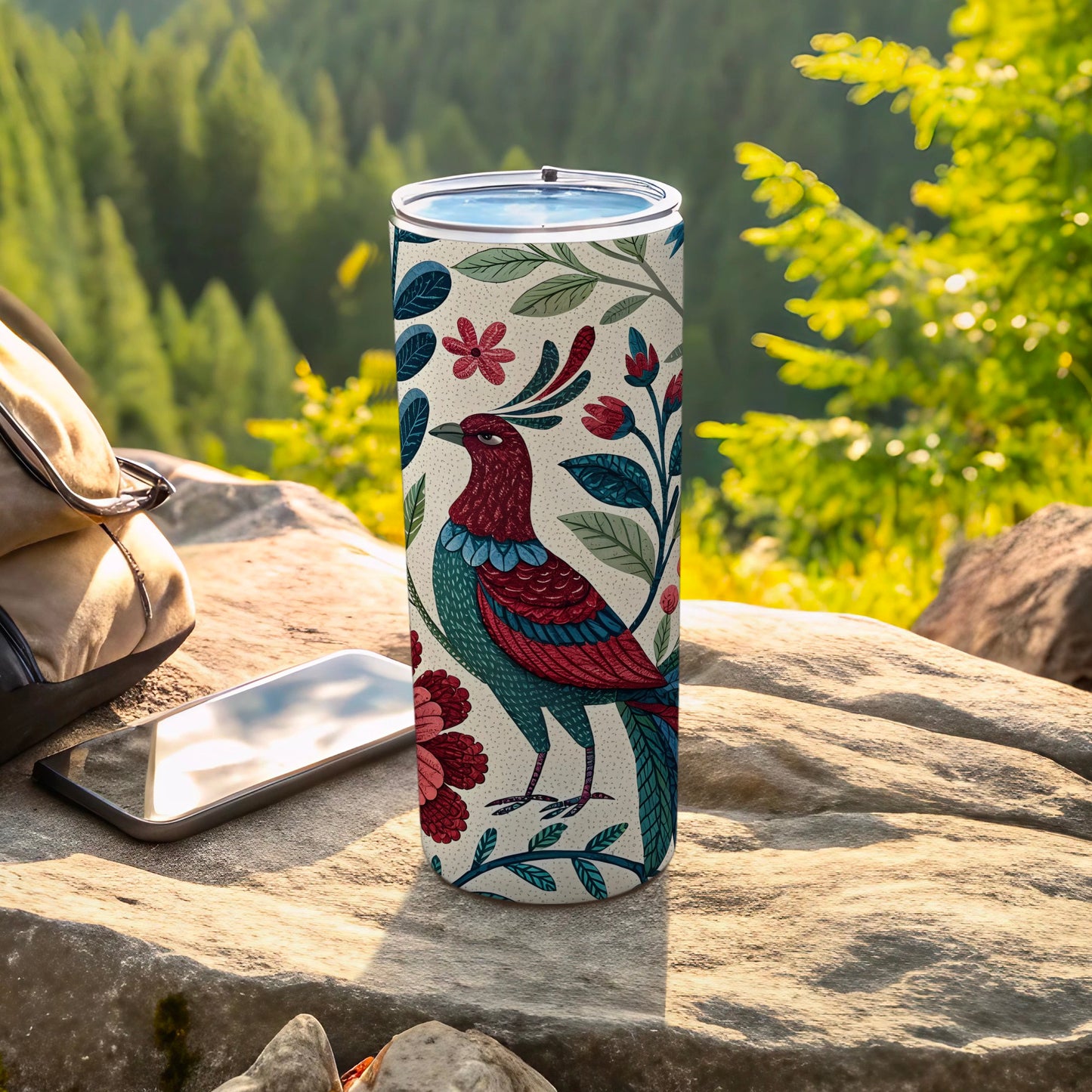 Elegant bird design insulated tumbler product type