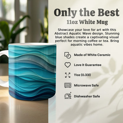 Only the Best Blue Wave Design White Mug product