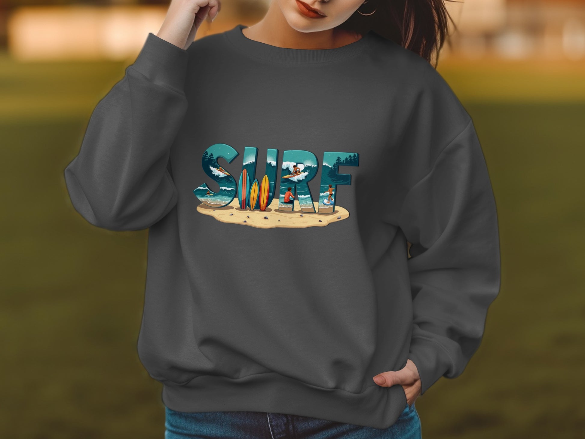 Surf Graphic Printed Casual Sweatshirt product