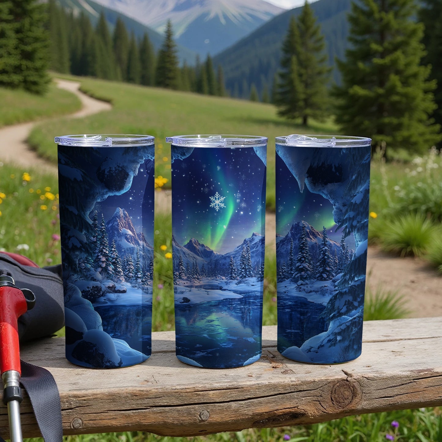 Charming Northern Lights Scene Travel Tumbler product