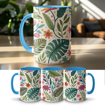Colorful Tropical Floral Design Ceramic Mug product