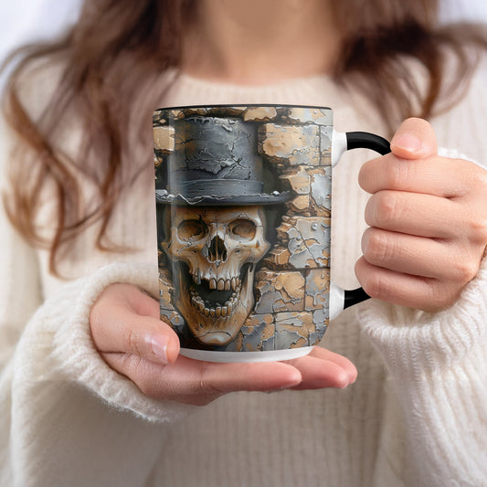 Skull in Top Hat Design Ceramic Coffee Mug product