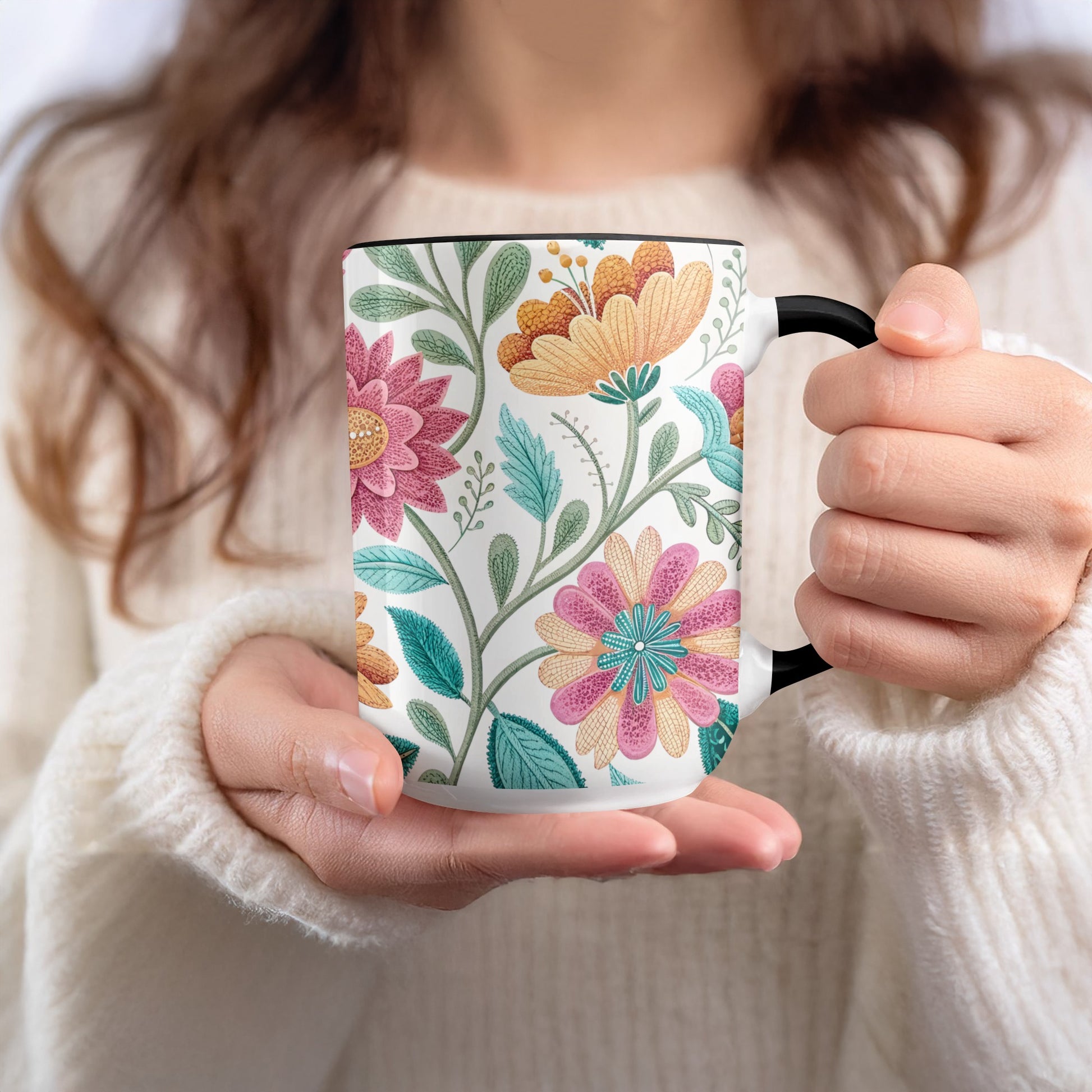 Colorful Floral Design Coffee Mug product type