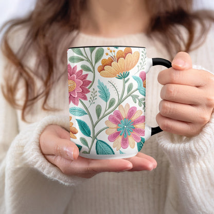 Colorful Floral Design Coffee Mug product type