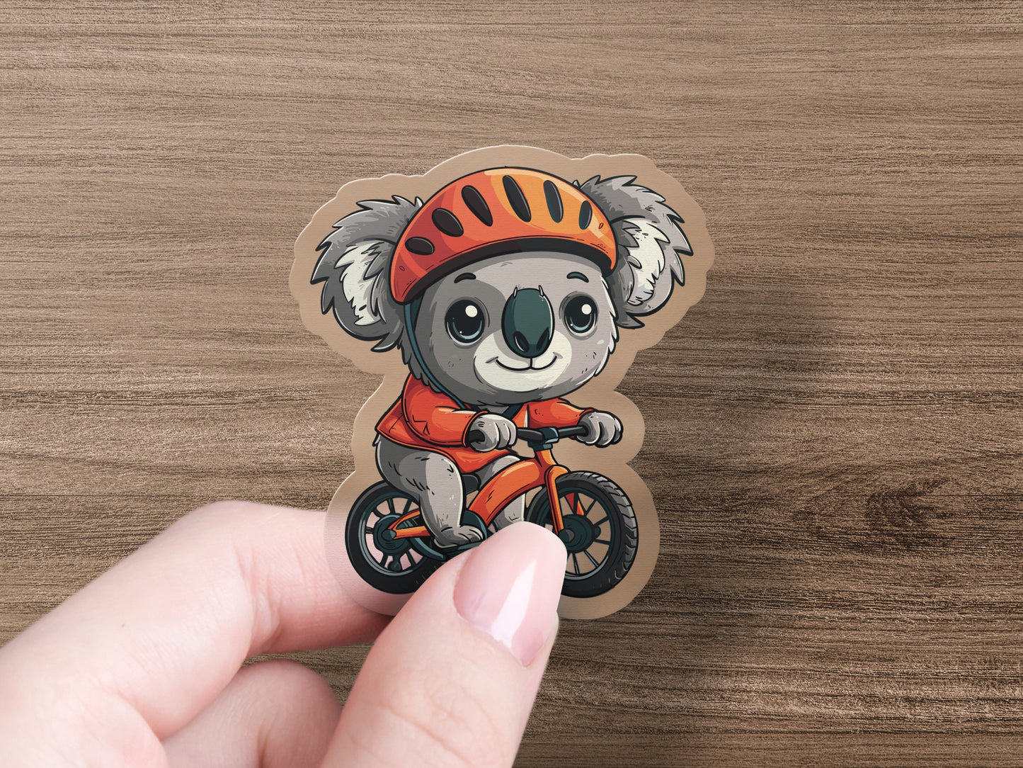 Cute Cartoon Koala Riding Bicycle Sticker product type
