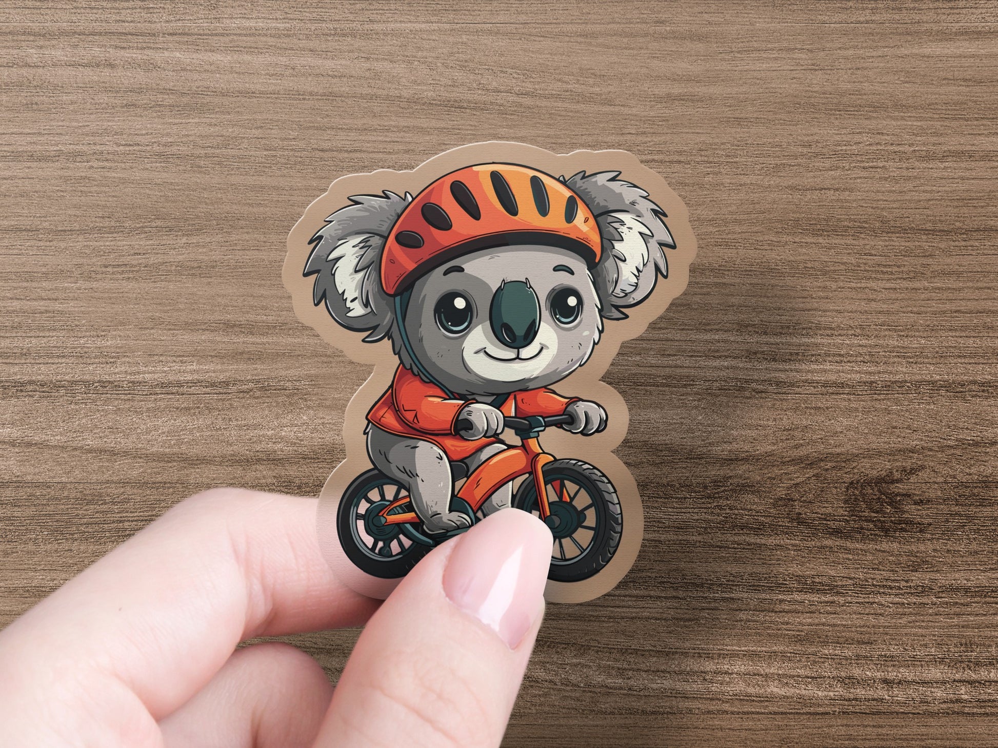 Cute Cartoon Koala Riding Bicycle Sticker product type