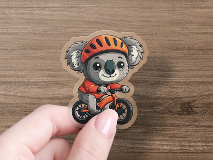 Cute Cartoon Koala Riding Bicycle Sticker product type