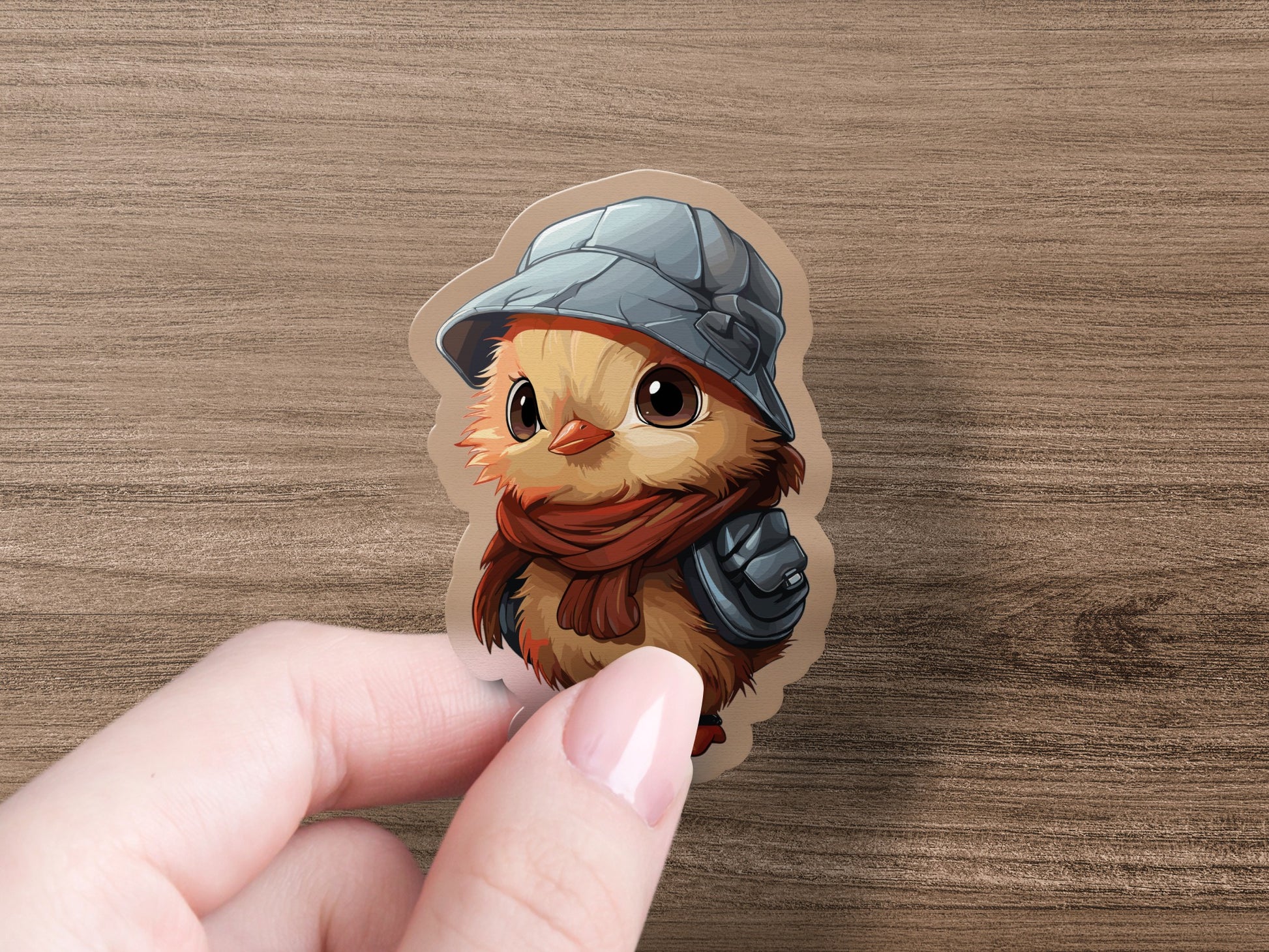 Cute Cartoon Chick Wearing Helmet Sticker product type