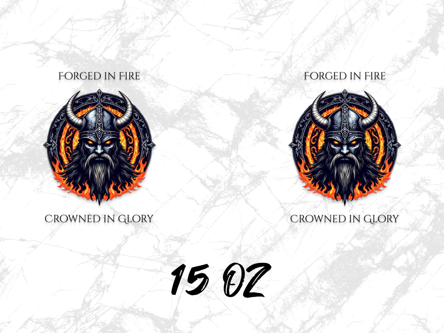 Forged in Fire Viking Helmet Graphic Art, Crowed in Glory Fiery Design, Unique Wall Decor Print, 1502