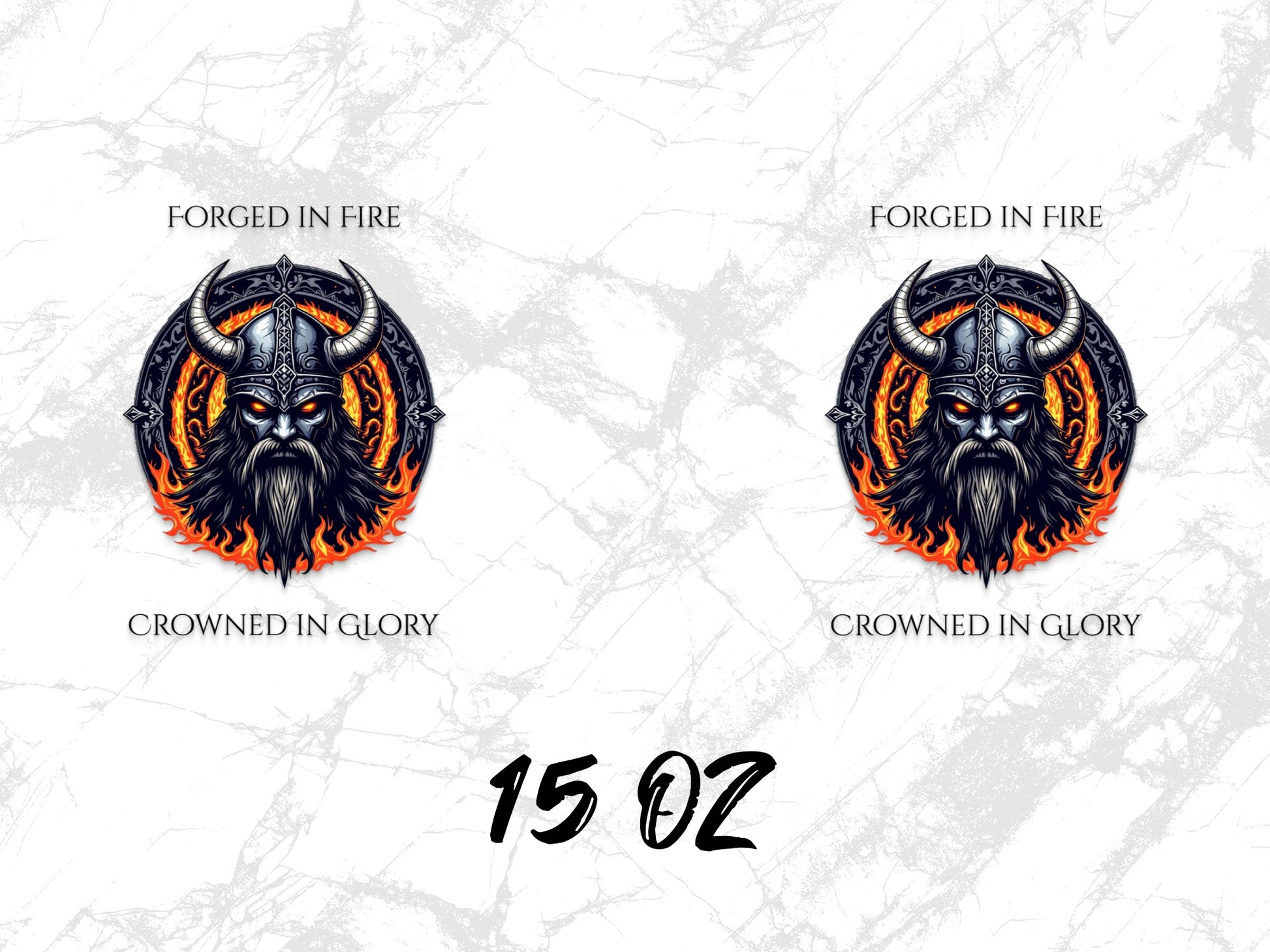 Forged in Fire Viking Helmet Graphic Art, Crowed in Glory Fiery Design, Unique Wall Decor Print, 1502