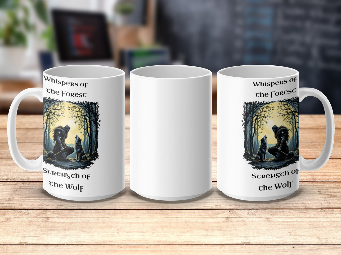 Wolf Themed Coffee Mugs, Forest Art Print, Whispers of the Forest, Unique Gift Idea