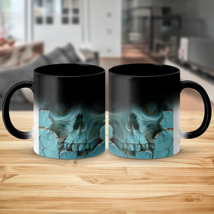 Skull Design Blue and Black Ceramic Mug product