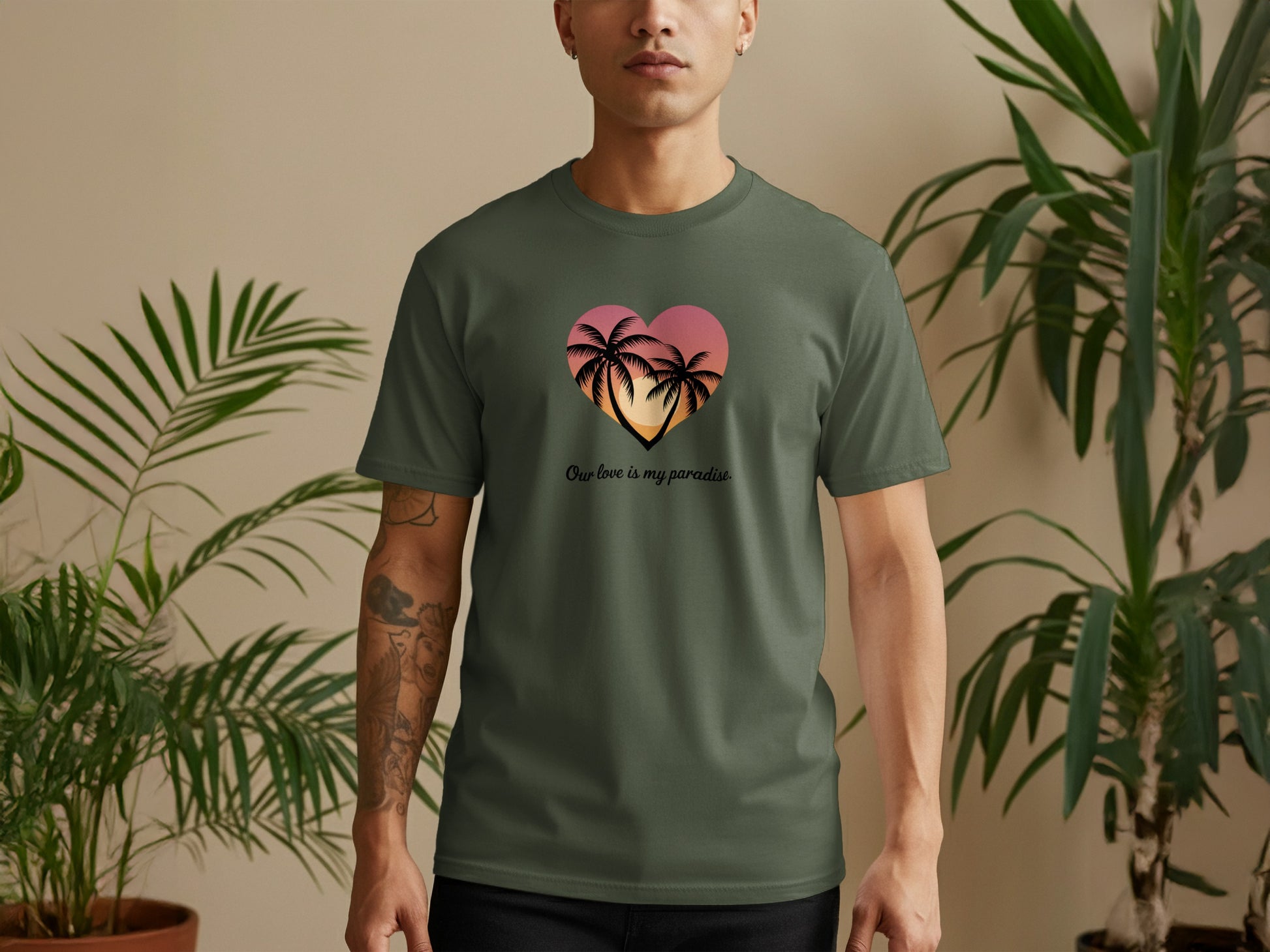 Our Love is My Paradise Heart Design T-Shirt Product