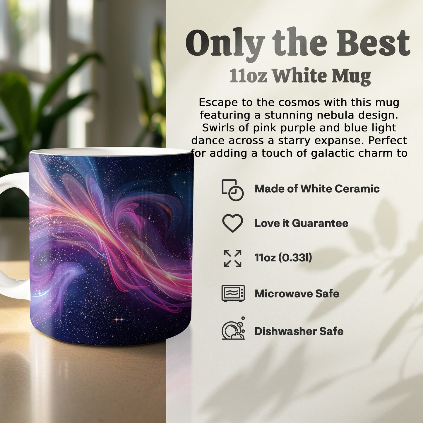 Cosmic Swirls Design 11oz White Mug product type