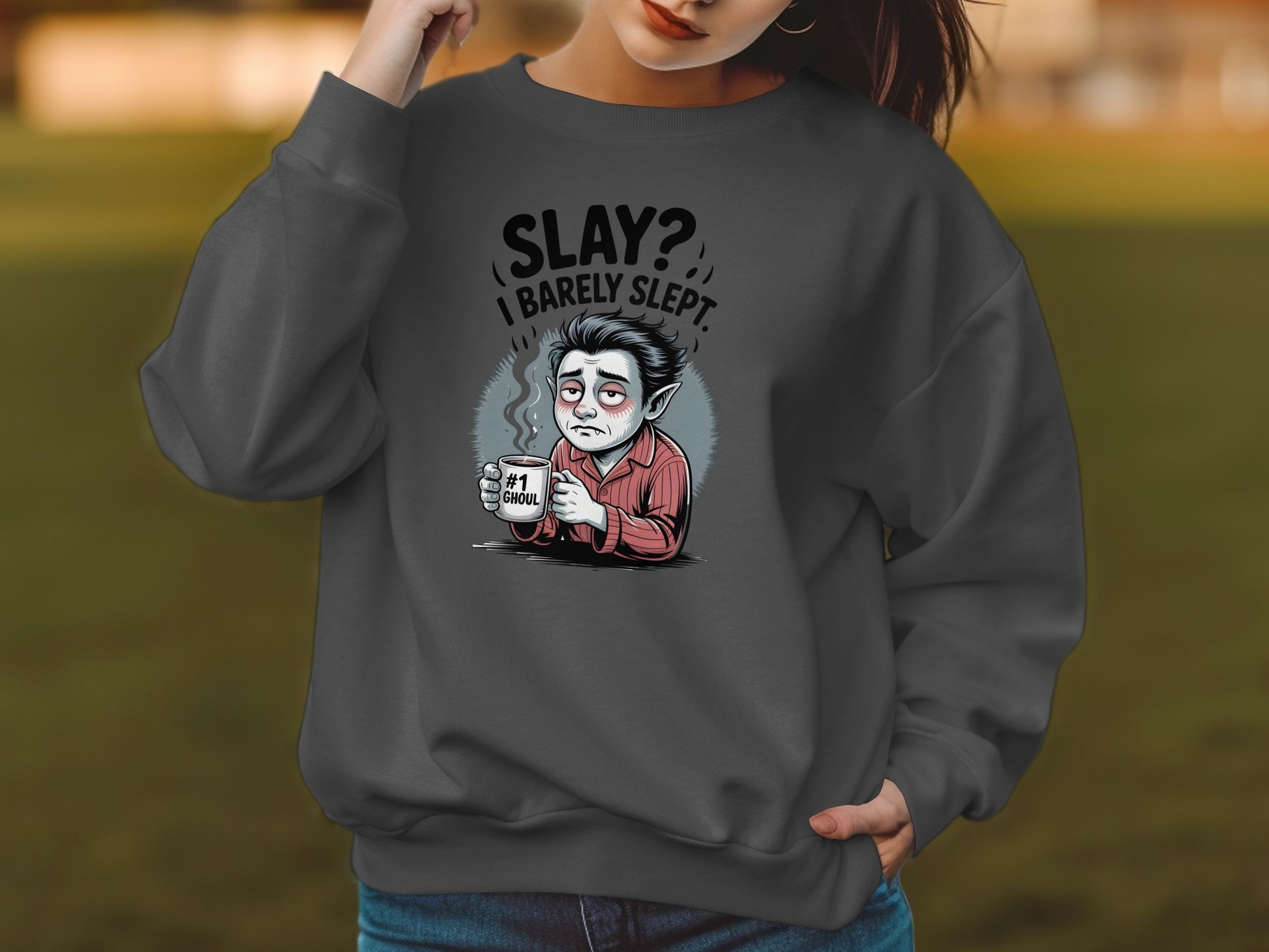 Vampire Themed Slay I Barely Slept Sweatshirt product type