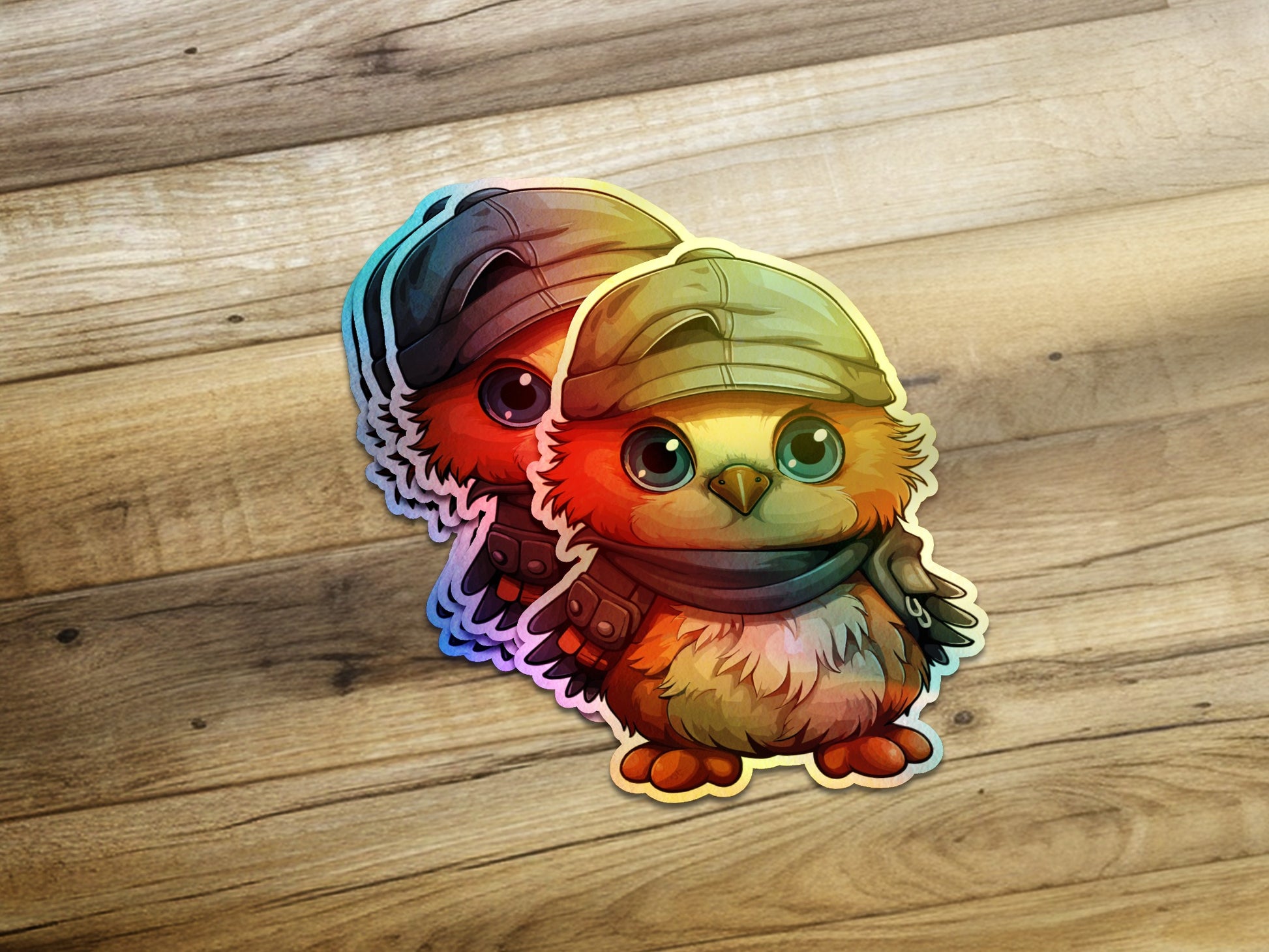 Cute Colorful Owl Wearing Cap Sticker product