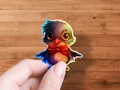 Cute Bird with Red Bow Tie Sticker product