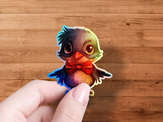 Cute Bird with Red Bow Tie Sticker product
