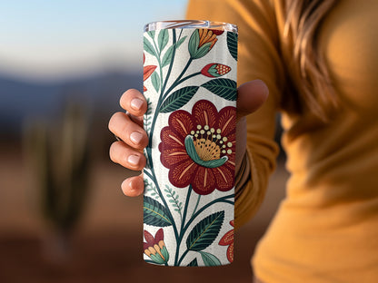 Vibrant Floral Thermos Bottle Stylish Beverage Product