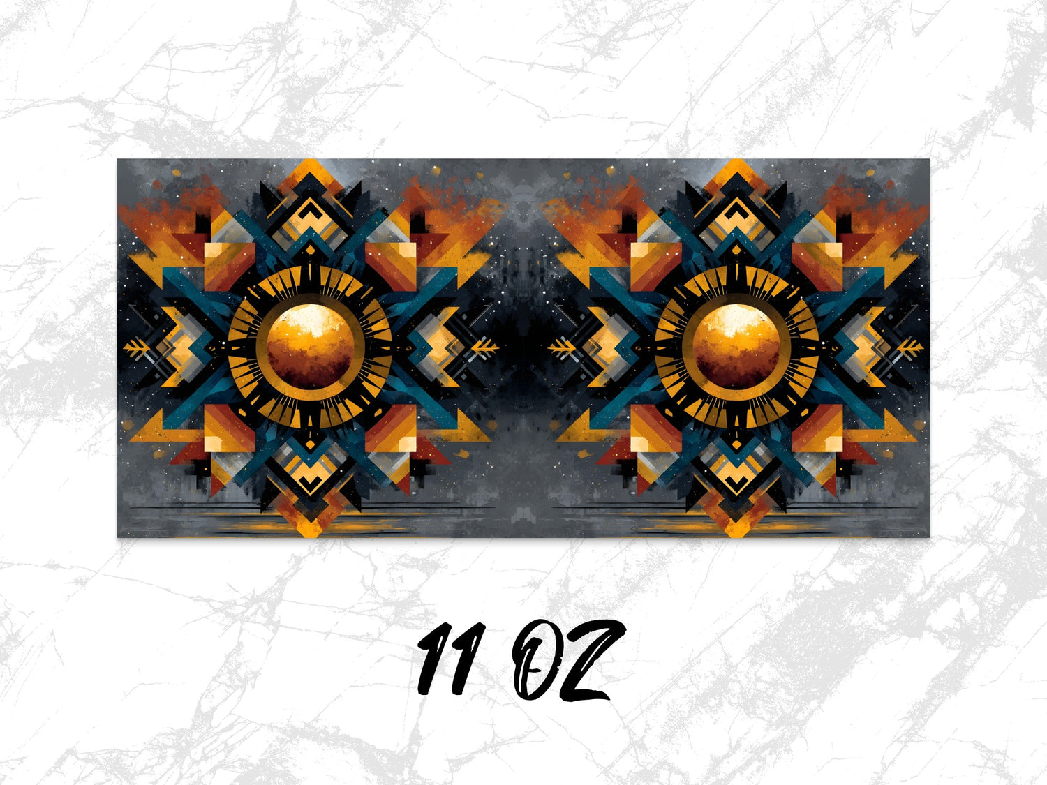 Aztec Inspired Abstract Art Canvas Print, Vibrant Wall Decor, Modern Tribal Design, 11 oz
