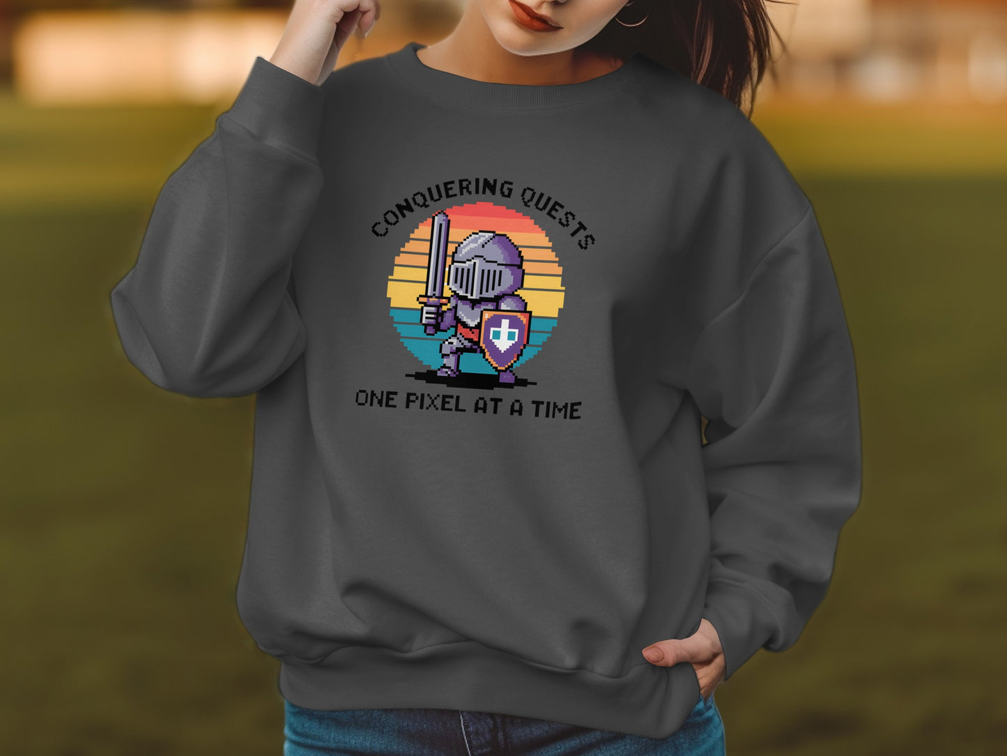 Conquering Quests One Pixel at a Time Sweatshirt product
