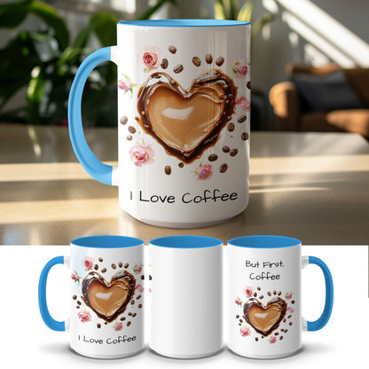 I Love Coffee Heart Shape Design Ceramic Mug product