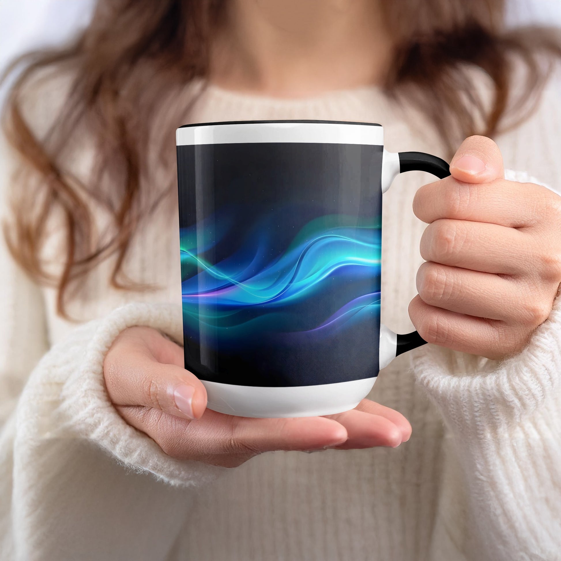 Abstract Wave Pattern Ceramic Coffee Mug product