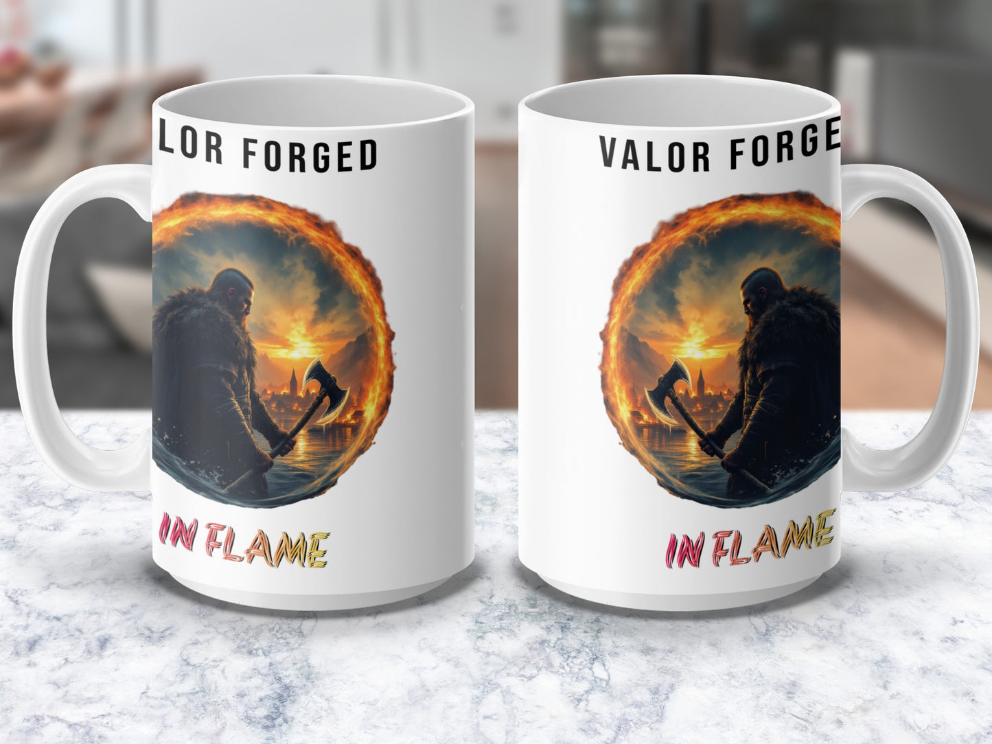 Fantasy Warrior Mug, Epic Battle Art Coffee Cup, Unique Gift for Gamers, Collector's Item