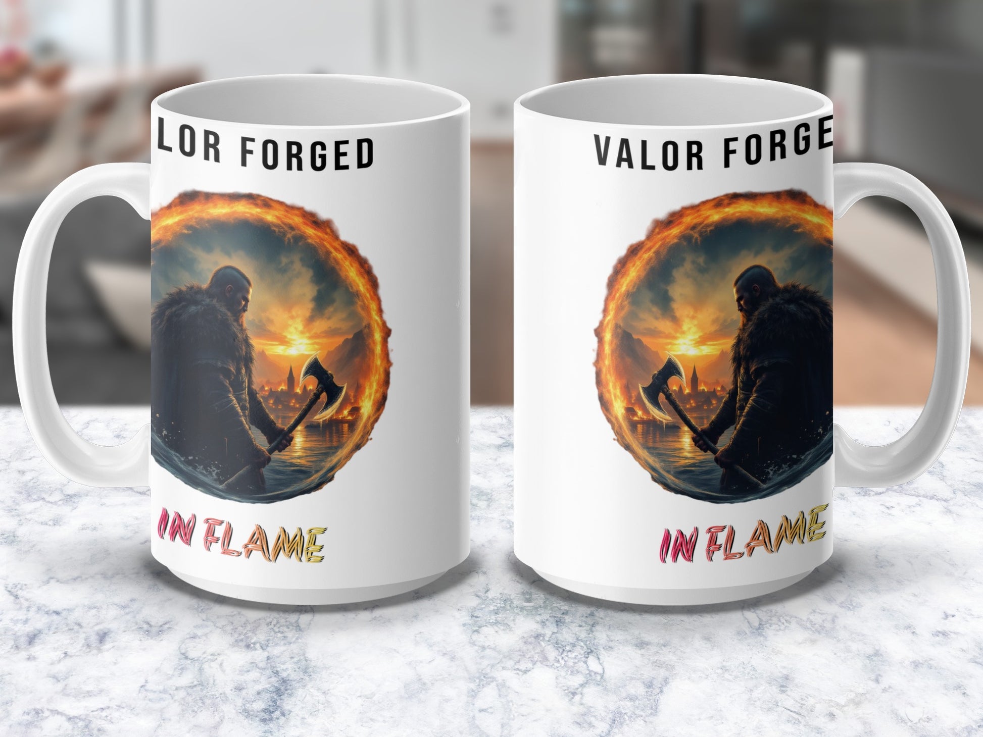 Fantasy Warrior Mug, Epic Battle Art Coffee Cup, Unique Gift for Gamers, Collector's Item