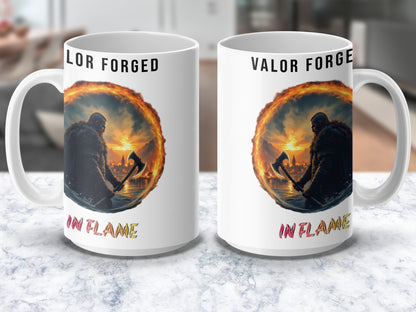 Fantasy Warrior Mug, Epic Battle Art Coffee Cup, Unique Gift for Gamers, Collector's Item