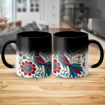 Vibrant Floral and Bird Design Coffee Mug product type