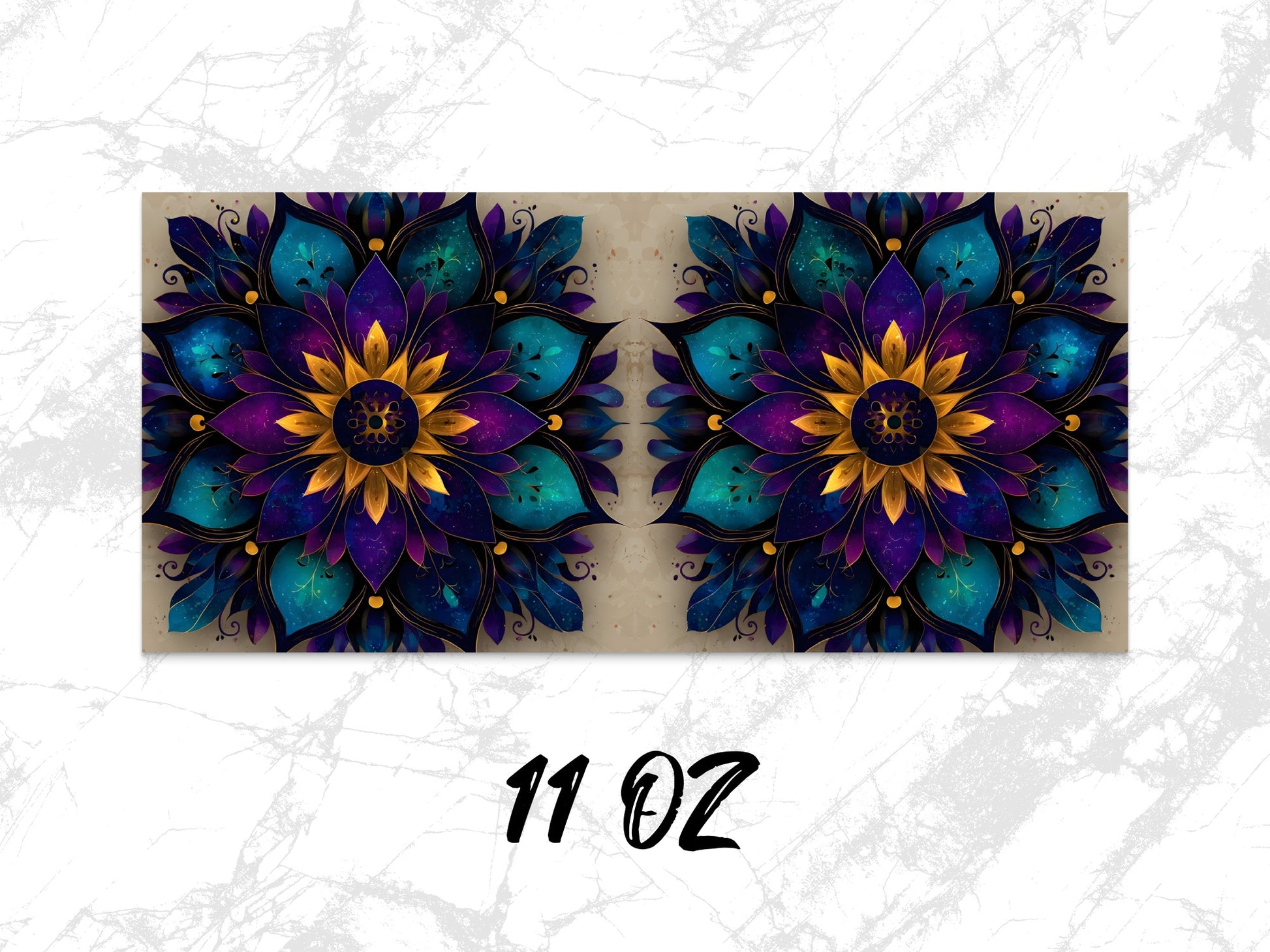 Vibrant Floral Canvas Art Print, Colorful Mandala Wall Decor, 11 Oz Large Abstract Flower Artwork for Living Room