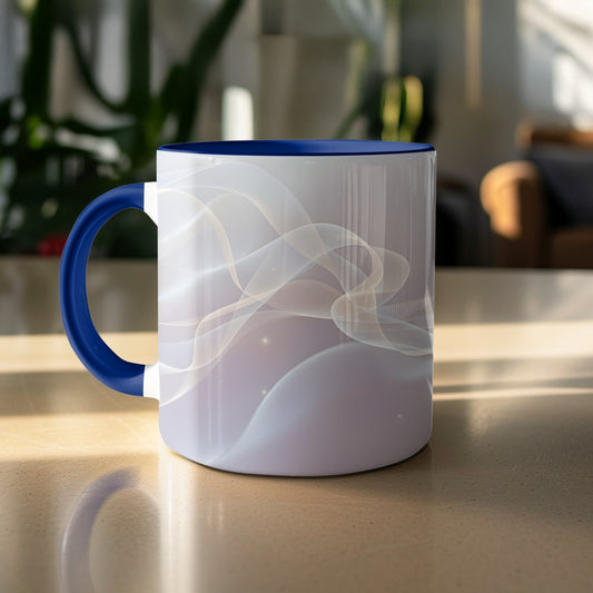 Mesmerizing Blue Handle Mug with Flowing Design product type