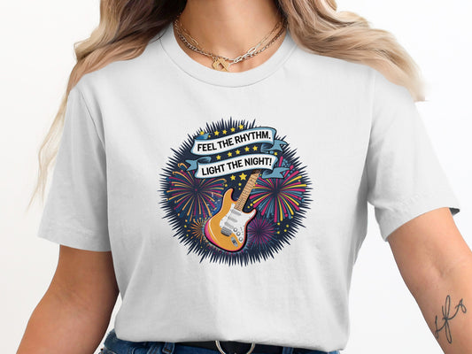 Feel The Rhythm Light The Night Guitar Shirt product