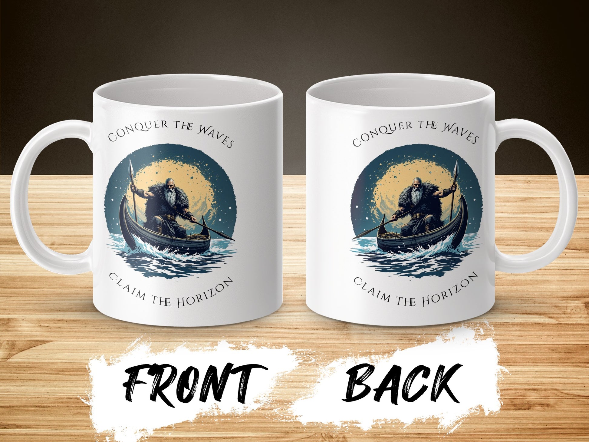 Nautical Coffee Mug, Conquer the Waves, Claim the Horizon, Sailor Gift, Ocean Lover, Adventure Mug, Dual Design, Unique Drinkware for Home