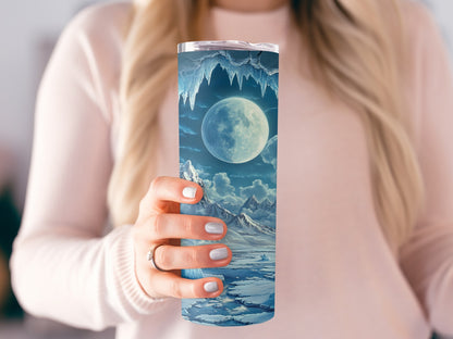 Icy Moonlit Landscape Travel Mug Unique Product Type