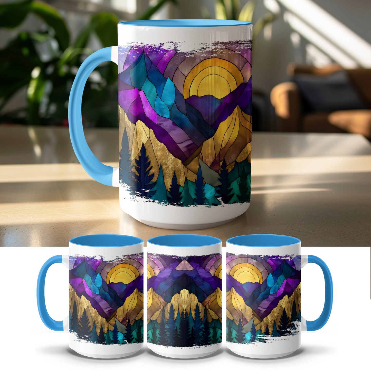 Colorful Mountain and Forest Scene Coffee Mug product
