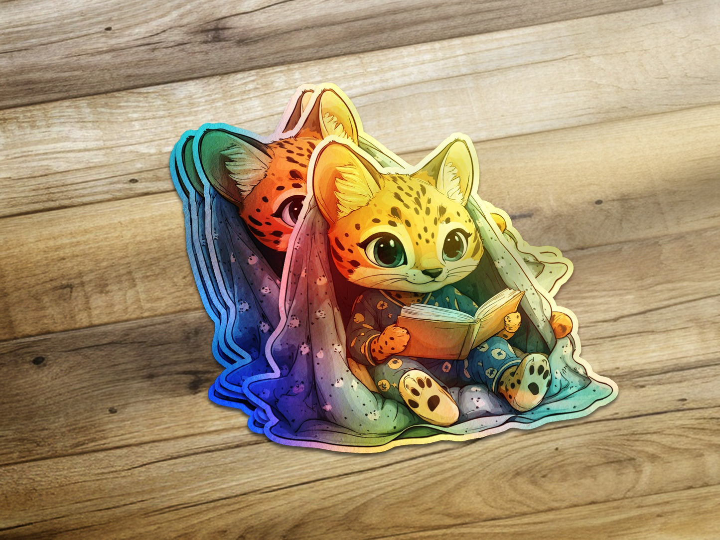 Adorable Cat Reading Book Hiding Under Blanket product