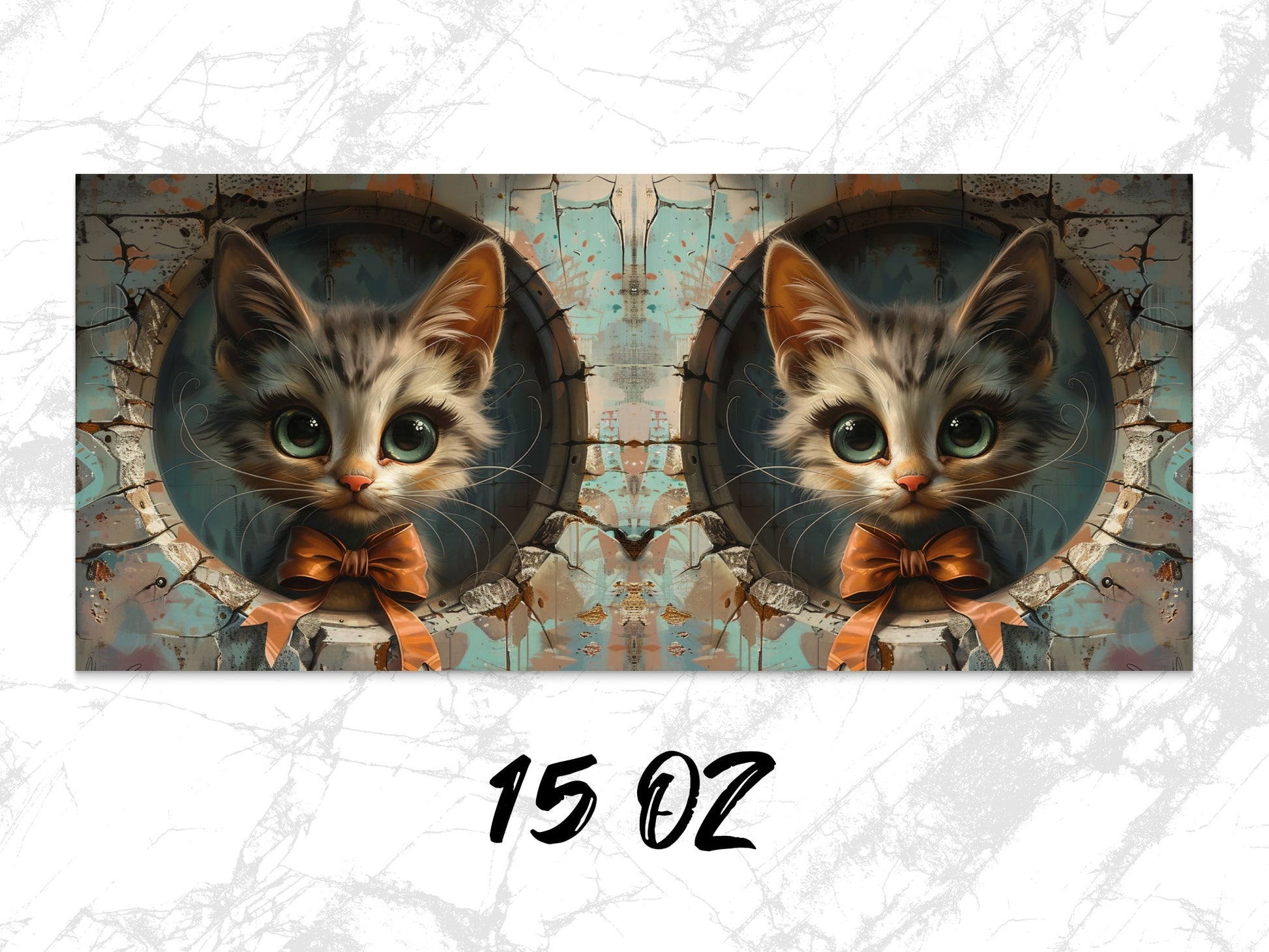 Cute Cat Art Print, Twin Kittens in Rustic Window Frames, Vintage Style Wall Decor, Animal Nursery Artwork, 15 Oz