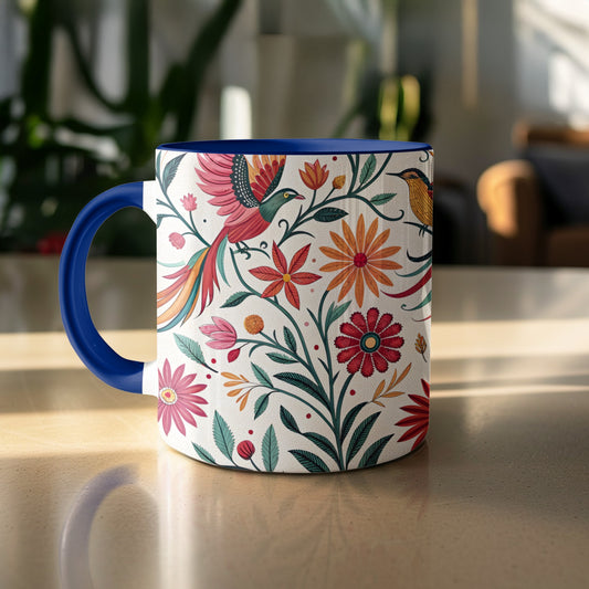 Floral Pattern Colorful Birds Design Mug product type