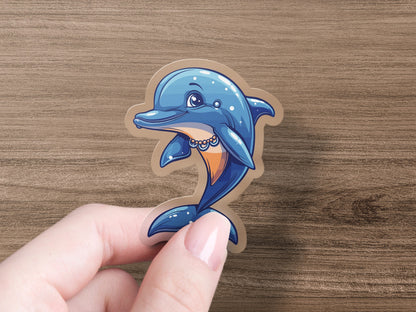 Cute Dolphin Design Sticker for a Playful Look product type