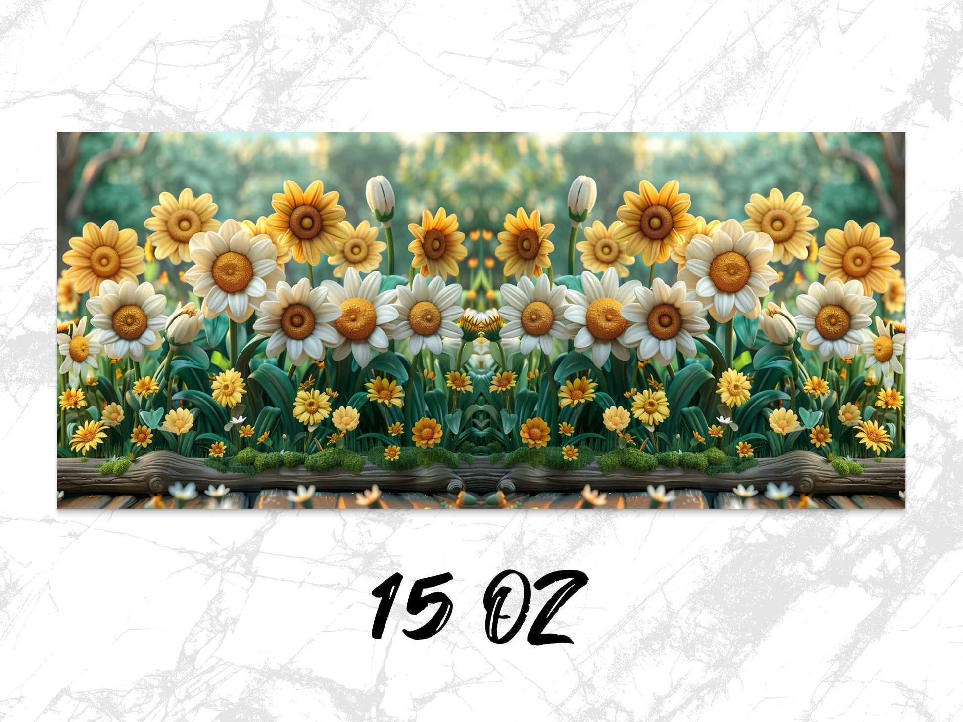 Colorful Sunflower and Daisy Print Wall Art, Vibrant Floral Home Decor, 15 Oz Canvas